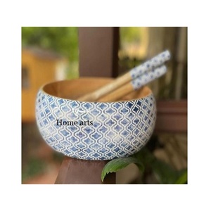 Bol de service à dessert en bois imprimé à la main Bol de service à collations de taille personnalisée de qualité de luxe pour l'usage de mariage - Product Image 2