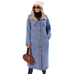 Chaqueta Vaquera de Moda Invernal para Mujer, Talla Grande, Al Por Mayor, OEM 2026, Abrigo Informal de Algodón Natural Cálido - Product Image 1