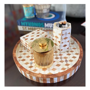 Premium luxe religieux arabe Mini fait à la main mère perle Bakhoor brûleur ensemble nouveau Design Ramadan cadeau bas prix fraise - Product Image 6