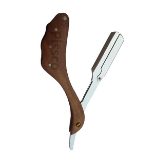 Navajas de afeitar con mango de madera elegante y logotipo personalizado, hoja afilada, para uso de barbero, fabricadas en Pakistán por Pissco Pakistan - Product Image 2