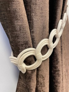 Natural Cotton Rope <b>Curtain</b> Tie Backs, Nautical Decor, Beach Decor, Navy <b>Blue</b> Tie Back - Product Image 4