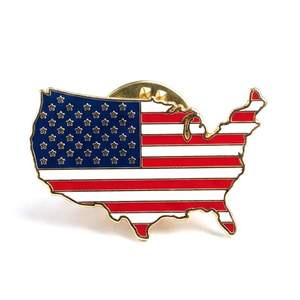 Drapeau croisé US-CA personnalisé en laiton argenté, sérigraphié, pour badges – Vente en gros - Product Image 2