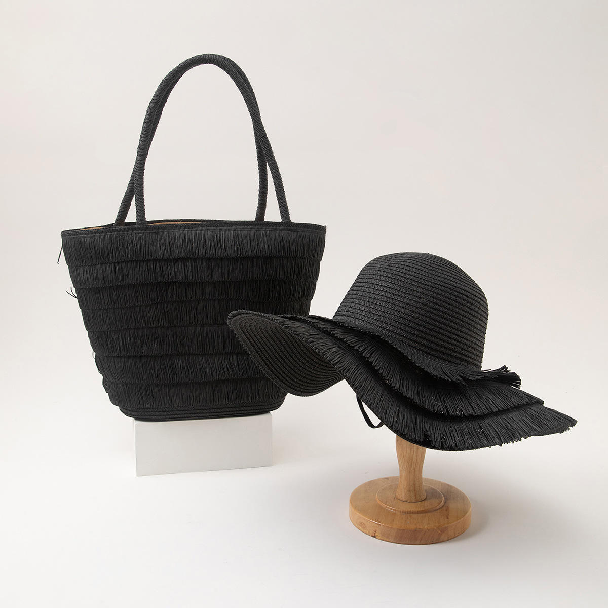 Ensemble Chapeau + Sac: Noir