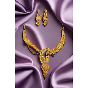 Ready Stock <b>Necklace</b> <b>Earrings</b> <b>Set</b> with 22K <b>Gold</b> Plated Unique Designed Women Wear <b>Necklace</b> <b>Earrings</b> <b>Set</b> Jewelry - Product Image 1