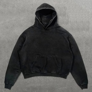 Nouvel Arrivage – Sweat à Capuche Homme en Coton Lavé, Épaules Tombantes, Manches Longues, Cordon de Serrage, en Molleton Bouclette, avec Imprimé Crocheté et Logo Brodé - Product Image 6