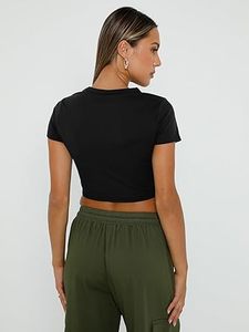 <b>Plain</b> Blank <b>Black</b> Color Tank Top <b>T</b> <b>Shirt</b> Slim Fit Summer Casual Cropped Tops <b>T</b>-<b>shirt</b> Breathable Yoga Workout Exercise Wholesale - Product Image 3