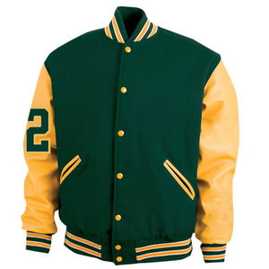 Chaqueta OEM de alta calidad personalizada para hombre Varsity Letterman invierno contraste ajuste Color bloqueado Patchwork con bordado - Product Image 4