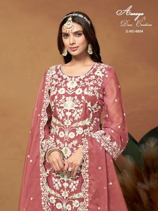 Shree Indian Exports <b>Present</b> Extreme High Quality Soft Organza Silk Fabric Traditional Salwar Kameez For Women Or Girls Wear - Product Image 3