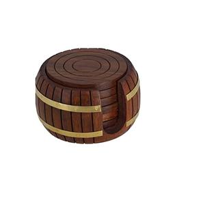 Wood and Marble Material Drink Coaster Drink Coaster <b>Table</b> <b>Walnut</b> Coasters Gift Personalized Custom Monogram Round Marble - Product Image 5