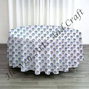 Meilleur prix nappe ronde en coton bloc à la main imprimé designer nappes en pur coton à vendre au meilleur prix - Product Image 3