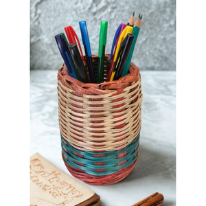 Handmade Bamboo <b>Pen</b> Stand-Eco-friendly Sustainable & Biodegradable Round Shape for Office Home School <b>Gift</b> Use - Product Image 1