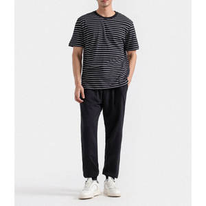 Camiseta Más Vendida para Hombre, Nueva Moda, Ligera, Transpirable, 100% Algodón, Estilo a Rayas, Corte Holgado, Camisetas para Gimnasio - Product Image 6