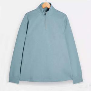 Transpirable de alta calidad liso para hombre de alta calidad de algodón personalizado 1/4 Zip media cremallera cuello pulóver cuarto de moda sudaderas lisas - Product Image 3