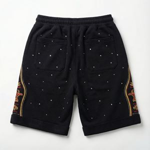 Pantalones Cortos Deportivos para Hombre, de Poliéster/Algodón, con Cierre de Cordón, Resistentes al Viento, Bordado con Pedrería, Estilo Urbano, Corte Cuadrado, Casuales, para Gimnasio - Product Image 2