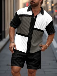 Ensemble de vêtements de sport d'été décontractés pour hommes Haut mince à séchage rapide avec manches courtes et short de sport imprimé - Product Image 4