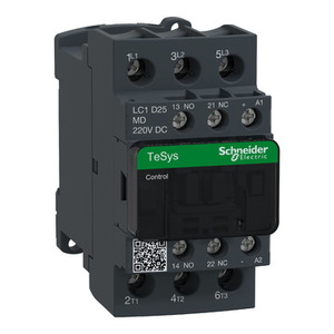 Contattore SCHNEIDER ELECTRIC LC1D25MD TeSys D 3P(3 NO) AC-3 <= 440 V 25 A con Bobina 220 V DC - Product Image 1