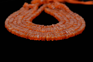 High Quality 5-5.5 mm Carnelian Smooth <b>Heishi</b> Square Gemstone Beads - Product Image 4