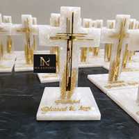 Sculpture personnalisée en résine époxy avec lettres artistiques en feuille d'or, pièce de décoration intérieure, technique de glaçure, cadeau de décoration de mariage