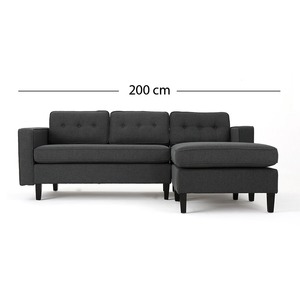 Tufted L-Shaped Corner Sofa Set SFL68005 Three-Seater Home Furniture for Living Rooms and Apartments <b>Sponge</b> Filled <b>Bed</b> - Product Image 2