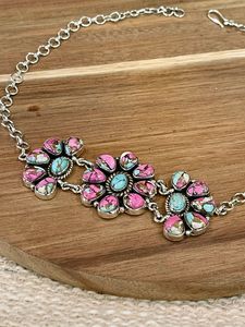 Collier turquoise fait main en barbotine en argent sterling Cadeau unique de bijoux en pierres précieuses pour femmes - Product Image 3