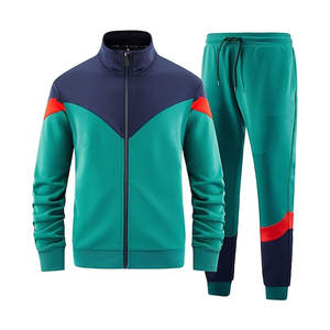 ชุดวอร์มผ้าฝ้ายสำหรับผู้ชายแห้งเร็วชุดวิ่งจ๊อกกิ้งสองชิ้นแบบมีซิปสีทึบสำหรับผู้ใหญ่สำหรับฤดูหนาว - Product Image 2