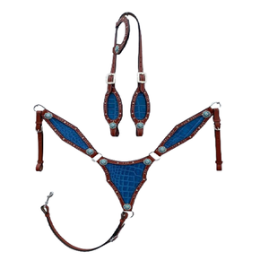 Equipo de Equitación Vaquera Occidental de Alta Calidad, Cabezada y Pechera de Cuero - Product Image 2