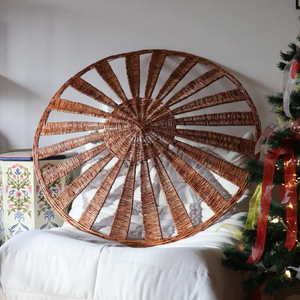 Pantalla de Lámpara de Mimbre de Ratán Hecha a Mano Rústica, Lámpara Colgante de Bambú para el Hogar Moderno y la Hostelería - Product Image 1