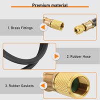 Manguera de Carga Universal para HVAC de 3/8 Pulgadas y 6 Pies de Longitud con Conexiones de 3/8'', para Mantenimiento de Aires Acondicionados y Reparación de Refrigeración