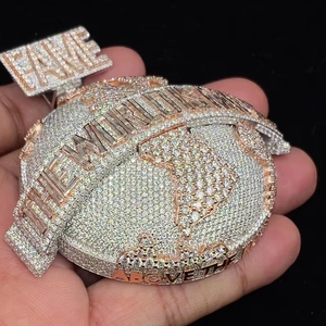 Colgantes y Dijes de Diamantes de Imitación de Cristal Cultivado, Personalizados con Logotipo y Nombre Estilo Hip Hop Iced Out, Regalos para Hombres, Estilo Letra VVS - Product Image 1