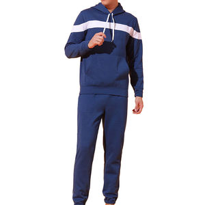 Los mejores chándales de hombre con capucha de invierno con estampado personalizado a la moda-Conjunto de gimnasio de ropa deportiva de algodón 100% transpirable - Product Image 1