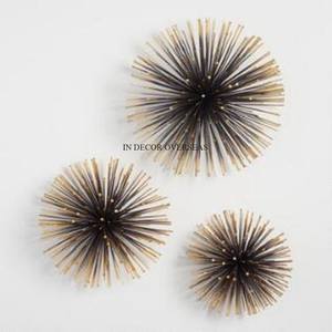 Alambre de metal de alta resistencia Chapado en oro Forma redonda Aspecto atractivo Decoración para el hogar y el dormitorio del hotel Suministros de decoración de pared de la India - Product Image 5