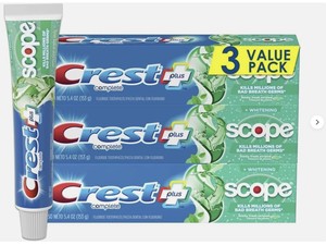 Crest Plus Complete Scope <b>Toothpaste</b> Minty Fresh 5.4oz (153g) - Pack of 3 - Product Image 4