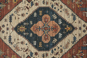 Tapis Boho en laine tissé à la main à motif géométrique complexe moderne, élégance terreuse avec peluche, hauteur lavable pour un usage domestique - Product Image 3
