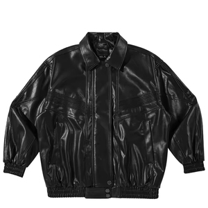 Veste en cuir véritable élégante pour homme, coupe droite, manches longues, coupe-vent, haute qualité, style très populaire, état neuf - Product Image 1