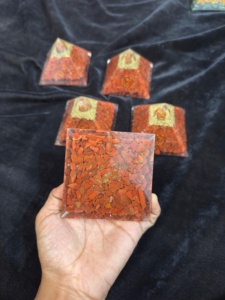 Pirámide de Orgón de Jaspe Rojo Natural, Generador de Energía de Cristal, Escultura Hecha a Mano con Bobina de Cobre, Reiki, Meditación, Sanación de Chakras, Feng Shui - Product Image 2