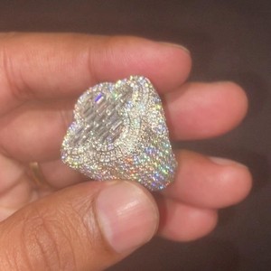 Brilliant Cut IGI Certified CVD HPHT Lab Grown Created Diamond <b>Ring</b> 14k 18k Solid Gold Party Baguette Cut Diamond <b>Ring</b> <b>for</b> <b>Man</b> - Product Image 1