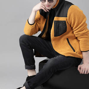 Veste en laine Sherpa avec veste zippée en polaire Veste polaire Sherpa personnalisée Streetwear pour hommes Vêtements d'extérieur de qualité supérieure Vêtements en gros - Product Image 4