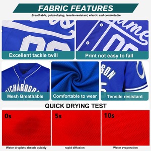Maillot d'entraînement de baseball 100% polyester à séchage rapide personnalisable Maillot d'équipe athlétique personnalisé pour joueurs de baseball et de softball - Product Image 3