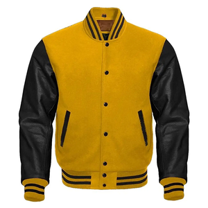 Veste de baseball pour homme de haute qualité, respirante et écologique, 100% coton, manches en cuir, taille personnalisée, vêtements d'automne - Product Image 5