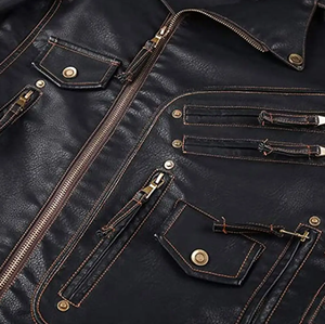 Veste en cuir de couleur unie pour hommes à capuche nouveauté hiver mode tissu tricoté taille XL - Product Image 4