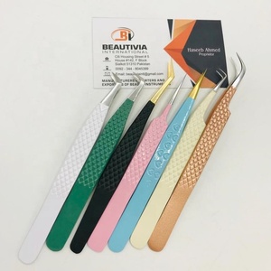 แหนบปลายแหลมแบบมืออาชีพแหนบต่อขนตาแบบญี่ปุ่นที่แข็งแรงเคลือบสีตามสั่ง - Product Image 1