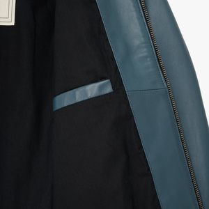Nueva Chaqueta de Cuero de Invierno Elegante para Hombre, Personalizada, Transpirable, con Cuello Elástico, Mangas Largas, Dobladillo Elástico y Forro de Piel de Oveja - Product Image 3