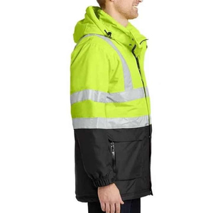 Veste de sécurité réfléchissante à manches longues personnalisable pour hommes, professionnelle, coquille souple extérieure haute visibilité personnalisée OEM - Product Image 3