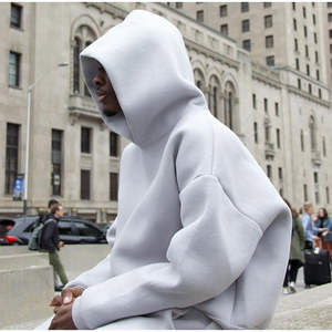 Ventes en gros de sweats à capuche surdimensionnés personnalisés 450 500 GSM, épaules tombantes, poids lourd, en molleton de coton premium, sweats à capuche de luxe pour streetwear - Product Image 3