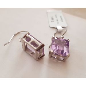 Shah Gems Women's Natural Pink Amethyst 925 Sterling <b>Silver</b> Crystal <b>Earrings</b> - Product Image 2