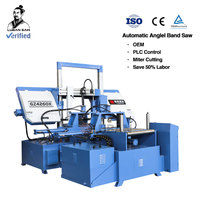 Prix de gros 0-45 ° Scie à ruban à découpe de métal entièrement automatique GZ4260X, machine à scier à ruban multi-angles