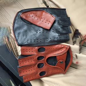 Gants de sport fins à demi-doigts, pour sports de plein air, moto, cyclisme, entraînement en salle de sport, gants en cuir respirants à doigts courts, en provenance du Pakistan - Product Image 5