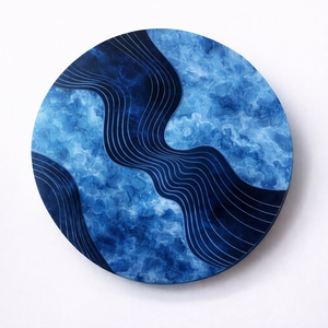 Sous-verres en résine noir et blanc à prix de gros avec lignes ondulées, tapis décoratifs de qualité supérieure pour la maison et le bureau - Product Image 5