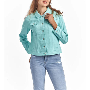 Venta al por mayor de chaqueta de mezclilla de alta calidad para las mujeres prendas de vestir casuales Denim abotonado abrigo chaqueta de gran tamaño Durable venta directa de fábrica - Product Image 5