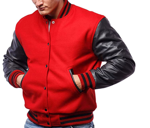 Veste universitaire pour homme sur mesure de qualité supérieure Corps en laine et manches en cuir véritable Style baseball pour l'école, l'équipe et le streetwear - Product Image 1